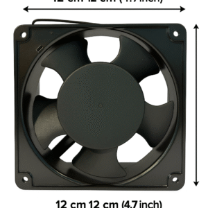 METAPOD® TurboPro 4.7 Inch 220V AC Axial Flow Fan | Single Phase Heavy Duty Metal Body Cooling Exhaust Fan (Black, 1 Pc) | Compatible with Welding Machines & Industrial Equipment