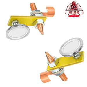 METAPOD® Magnetic Ground Clamp – Heavy Duty Copper & Steel Welding Earth Clamp with Strong Magnet Base | 300A Capacity for ARC/MIG/TIG Inverter Welding Machine (Pack of 2)
