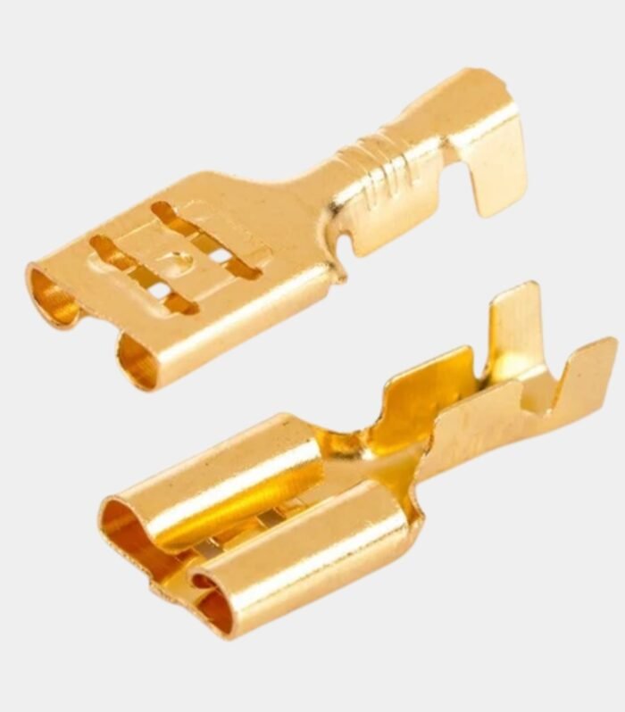 Push lock type RR5 Thimble connector for 12volt battery for all professionals, household and DIY, Brass lug colour
