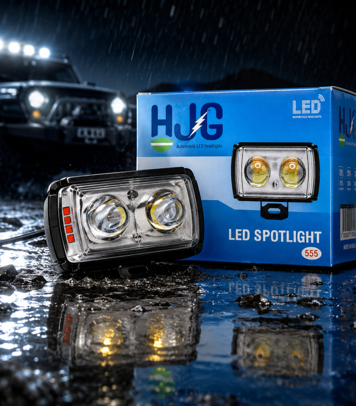HJG 555 Dual Lens LED Auxiliary Spotlight for Motorcycle, Bike & Scooter
